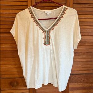 J. Jill Women’s Embroidered Detail Top